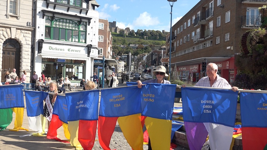 2017 Daughters of Dover flags on display in the Market Square