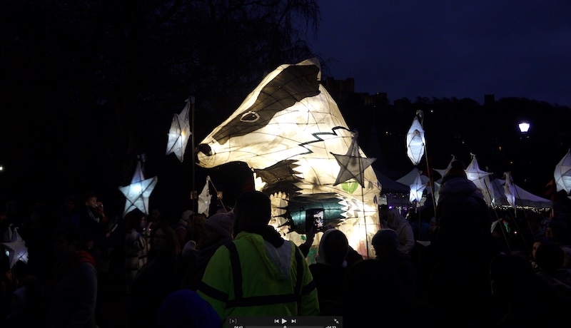 2025 Dover Film Future Foundry Winter Light Up event - with a Badger